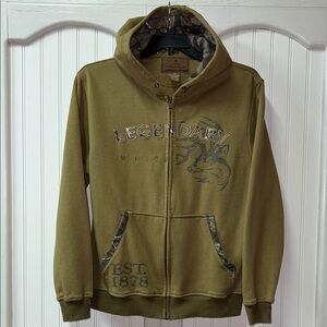 Legendary Whitetails Olive Zip Camo Hoodie M Deer Hunter